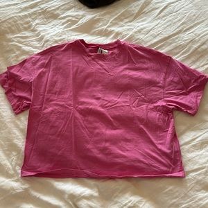 Pink H&M cropped t shirt